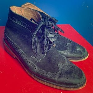 Black Suede and Leather Italian Style Wingtips